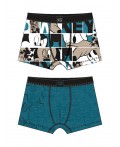 Трусы трикотажные для мальчиков - боксеры, 2 шт в комплекте разноцветный