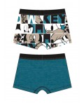 Трусы трикотажные для мальчиков - боксеры, 2 шт в комплекте разноцветный