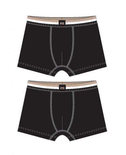 Трусы трикотажные для мальчиков - боксеры, 2 шт в комплекте черный