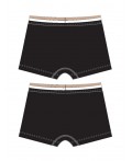 Трусы трикотажные для мальчиков - боксеры, 2 шт в комплекте черный