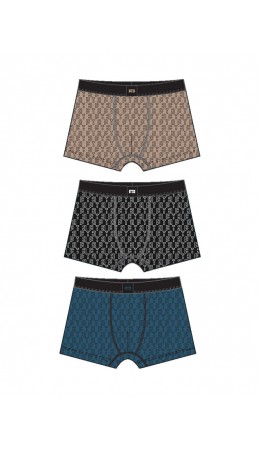 Трусы трикотажные для мальчиков - боксеры, 3 шт в комплекте разноцветный