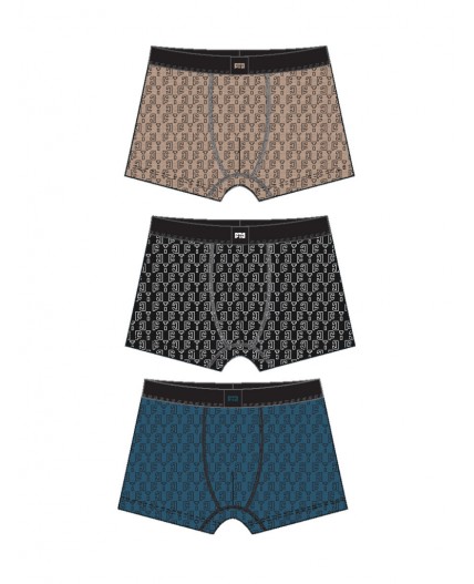 Трусы трикотажные для мальчиков - боксеры, 3 шт в комплекте разноцветный