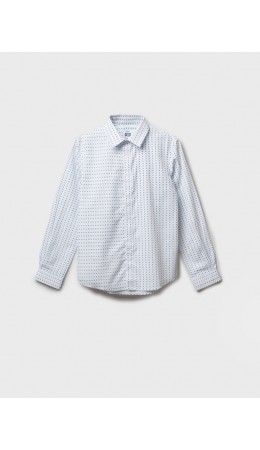 Рубашка текстильная для мальчиков (regular fit) синий,белый,голубой