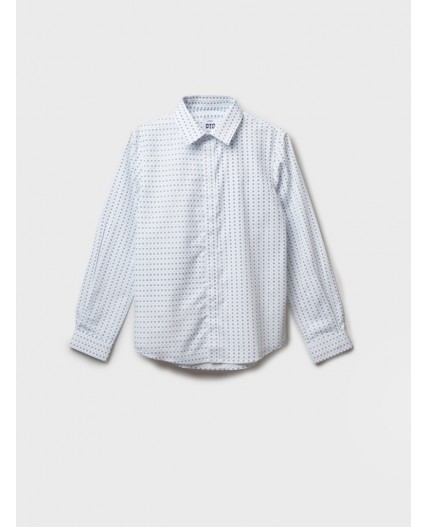 Рубашка текстильная для мальчиков (regular fit) синий,белый,голубой