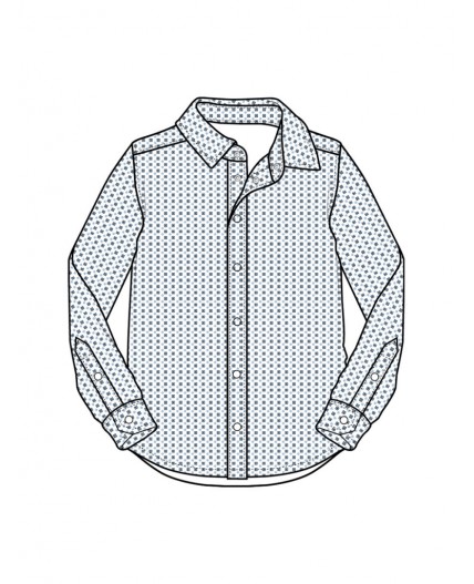 Рубашка текстильная для мальчиков (regular fit) синий,белый,голубой