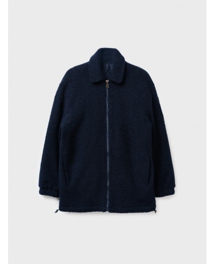 Куртка трикотажная для девочек тёмно-синий