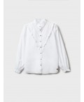 Блузка текстильная для девочек белый