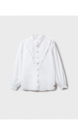 Блузка текстильная для девочек белый
