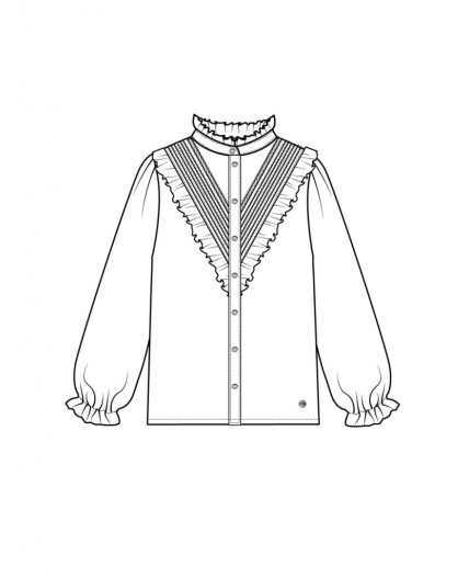 Блузка текстильная для девочек белый