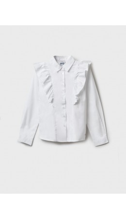 Блузка текстильная для девочек белый