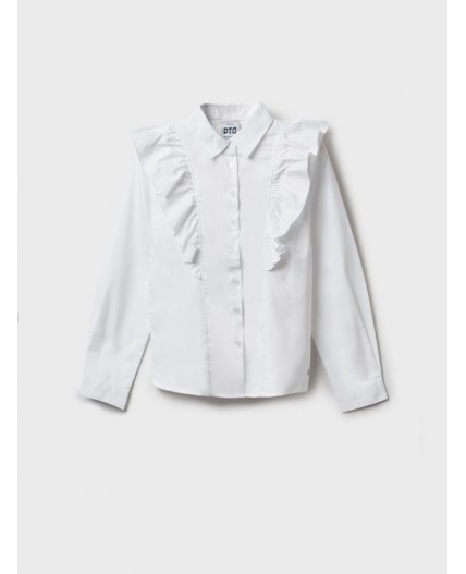 Блузка текстильная для девочек белый