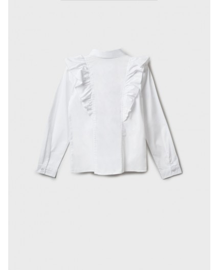 Блузка текстильная для девочек белый