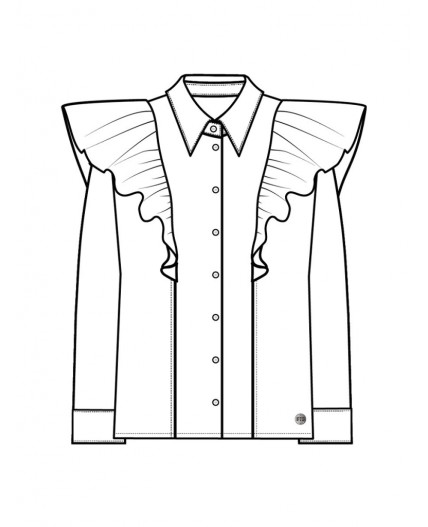 Блузка текстильная для девочек белый