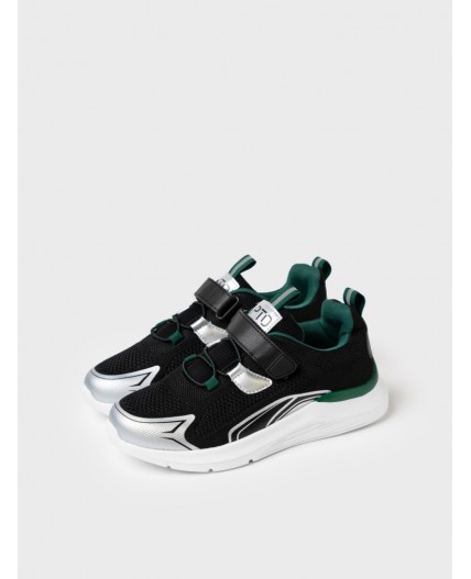 Полуботинки для девочек черный,зеленый,серебряный