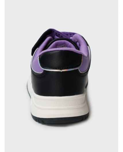 Полуботинки для девочек фиолетовый,черный