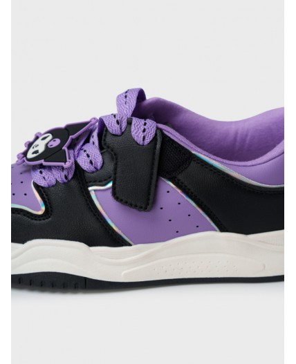 Полуботинки для девочек фиолетовый,черный