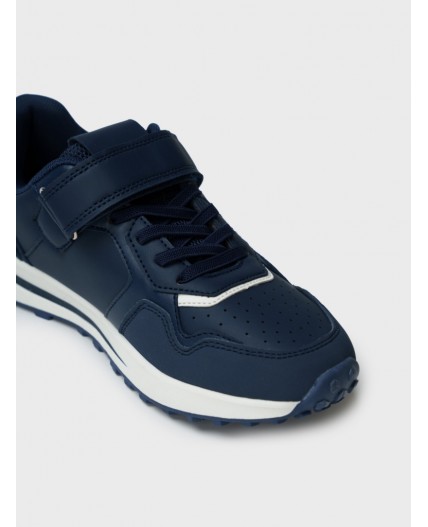 Полуботинки для мальчиков тёмно-синий,белый