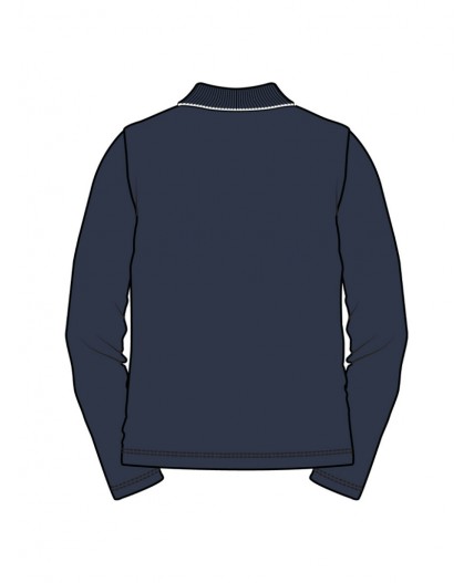 Джемпер трикотажный с воротником поло для мужчин тёмно-синий