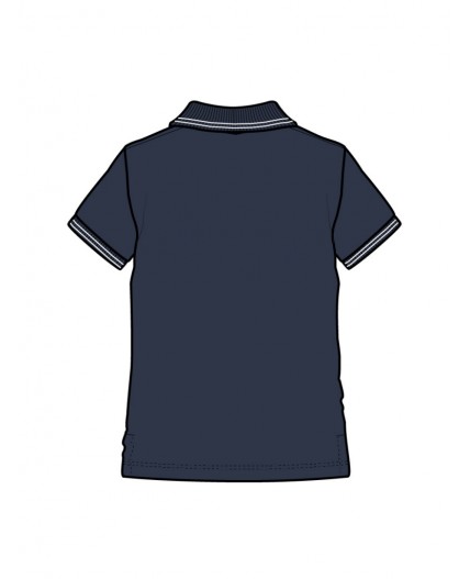 Джемпер трикотажный с воротником поло для мужчин тёмно-синий