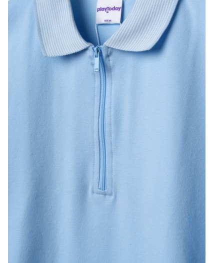 Джемпер трикотажный с воротником поло для мужчин голубой