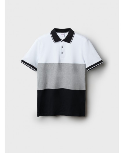 Джемпер трикотажный с воротником поло для мужчин белый,серый,черный