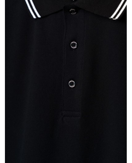 Джемпер трикотажный с воротником поло для мужчин черный