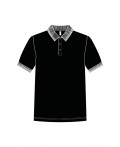 Джемпер трикотажный с воротником поло для мужчин черный