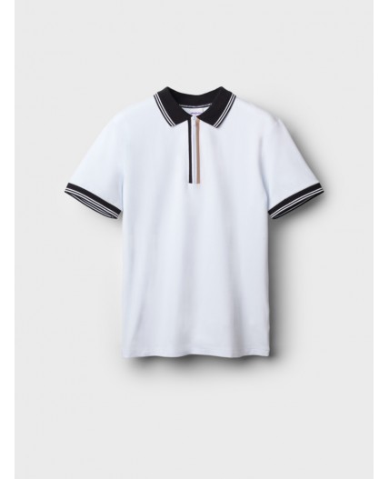 Джемпер трикотажный с воротником поло для мужчин белый