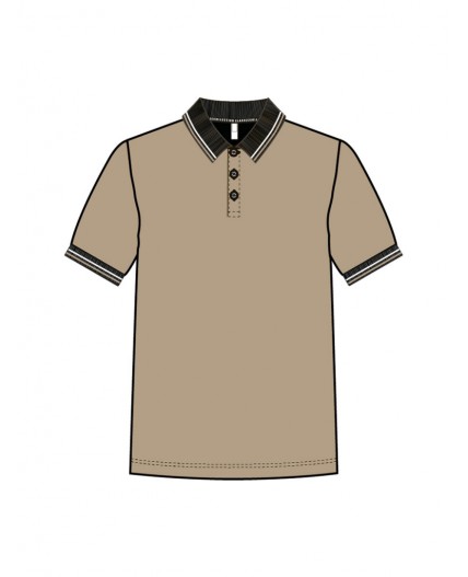 Джемпер трикотажный с воротником поло для мужчин бежевый