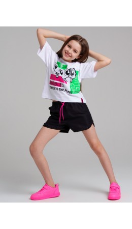 Шорты текстильные пляжные для девочек черный