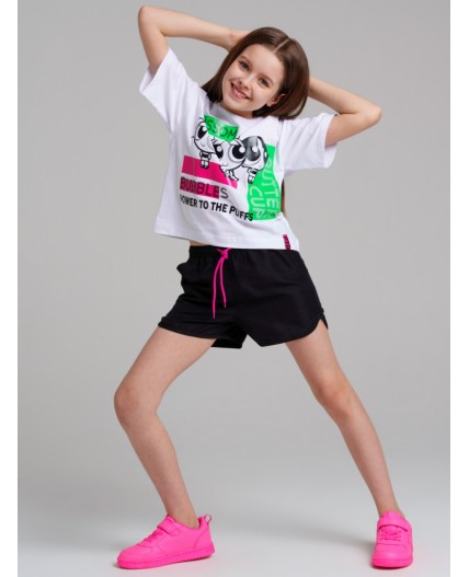 Шорты текстильные пляжные для девочек черный