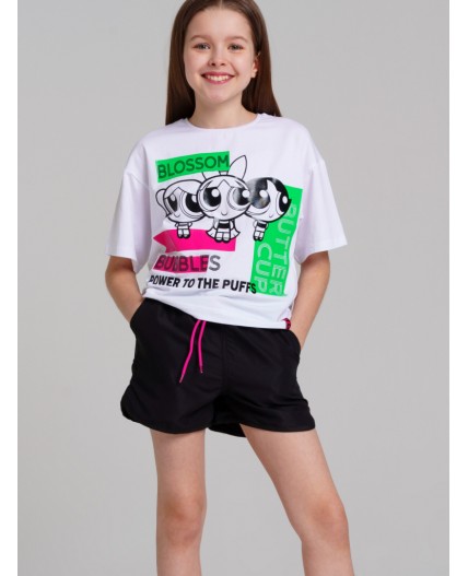 Шорты текстильные пляжные для девочек черный