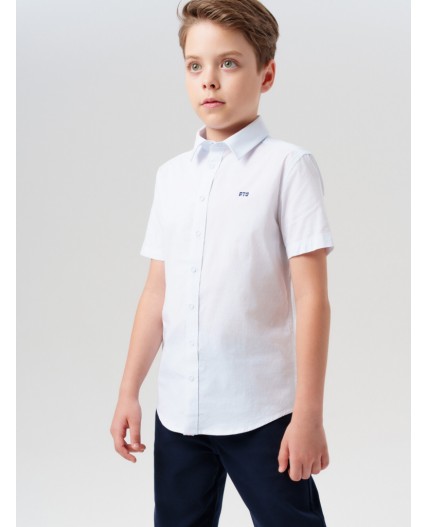 Сорочка текстильная для мальчиков (slim fit) белый