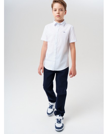 Сорочка текстильная для мальчиков (slim fit) белый
