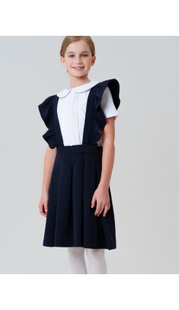 Сарафан текстильный для девочек тёмно-синий