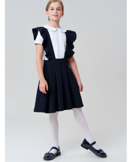 Сарафан текстильный для девочек тёмно-синий