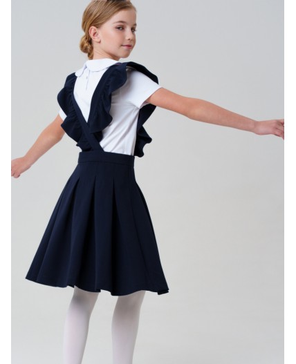 Сарафан текстильный для девочек тёмно-синий