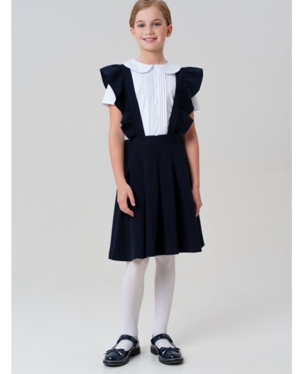 Сарафан текстильный для девочек тёмно-синий