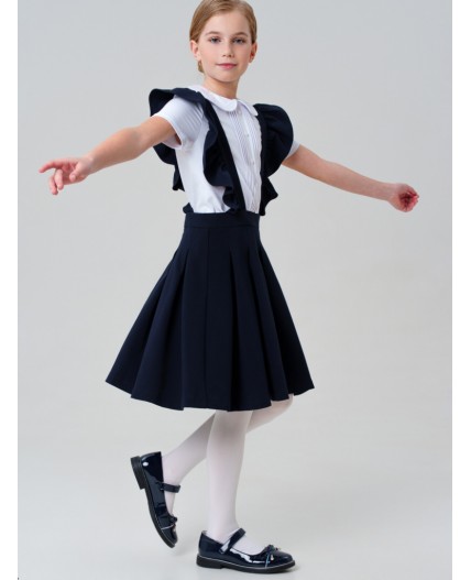 Сарафан текстильный для девочек тёмно-синий