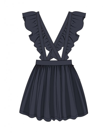 Сарафан текстильный для девочек тёмно-синий