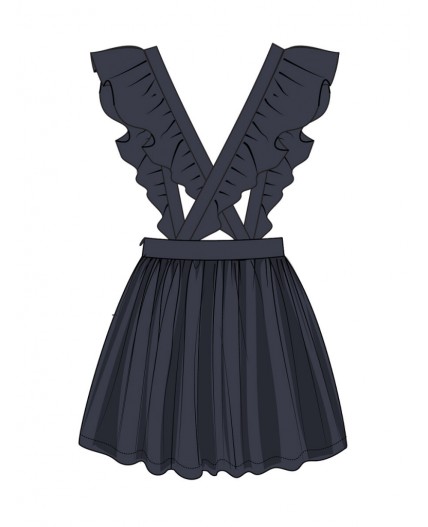 Сарафан текстильный для девочек тёмно-синий