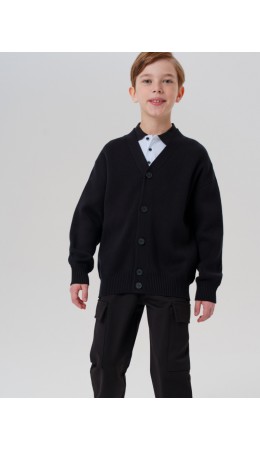 Кардиган трикотажный для мальчиков черный