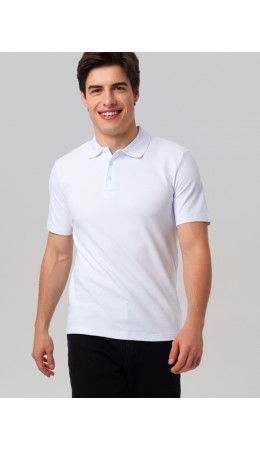 Джемпер трикотажный с воротником поло для мужчин белый