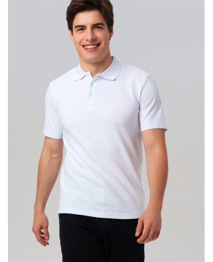 Джемпер трикотажный с воротником поло для мужчин белый
