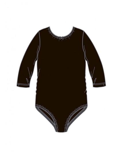 Боди трикотажное спортивного назначения для девочек черный