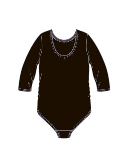 Боди трикотажное спортивного назначения для девочек черный