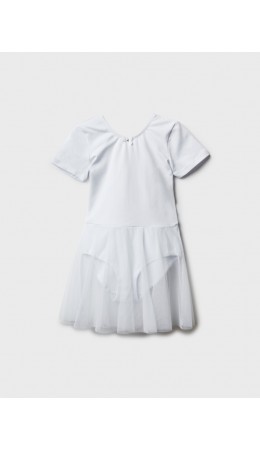 Боди трикотажное спортивного назначения для девочек белый