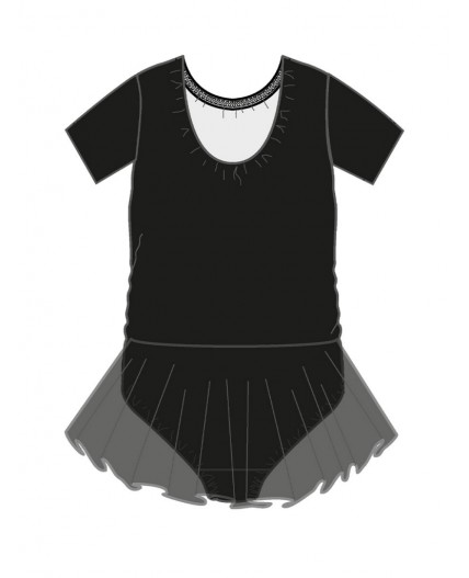 Боди трикотажное спортивного назначения для девочек черный