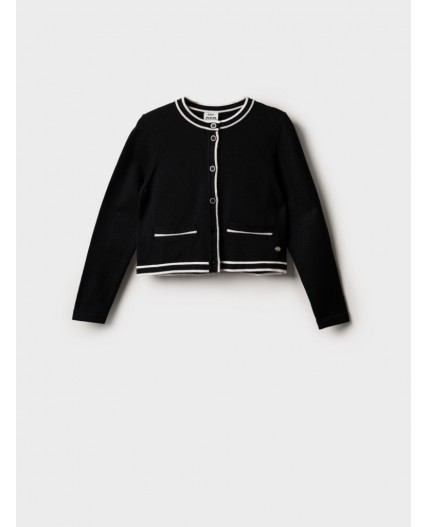 Кардиган трикотажный для девочек тёмно-синий