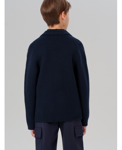 Кардиган трикотажный для мальчиков тёмно-синий